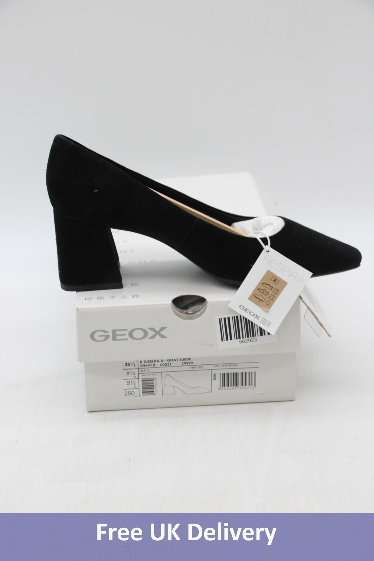 Geox D Giselda Goat Suede Heels, Black, UK 5.5. Box damaged