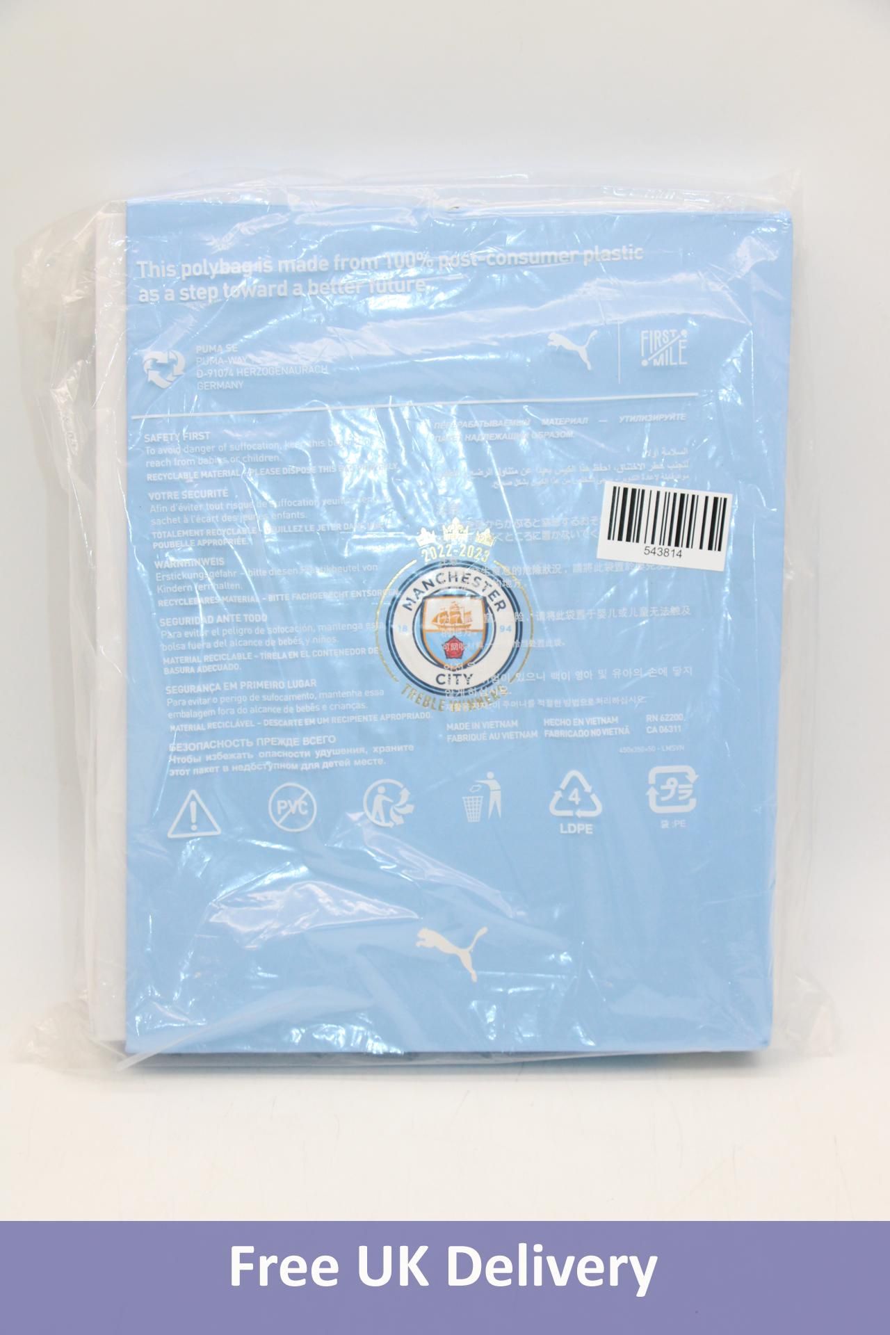 Puma MCFC Commemorative Jersey T-Shirt in Gift Box, Light Blue, Size M