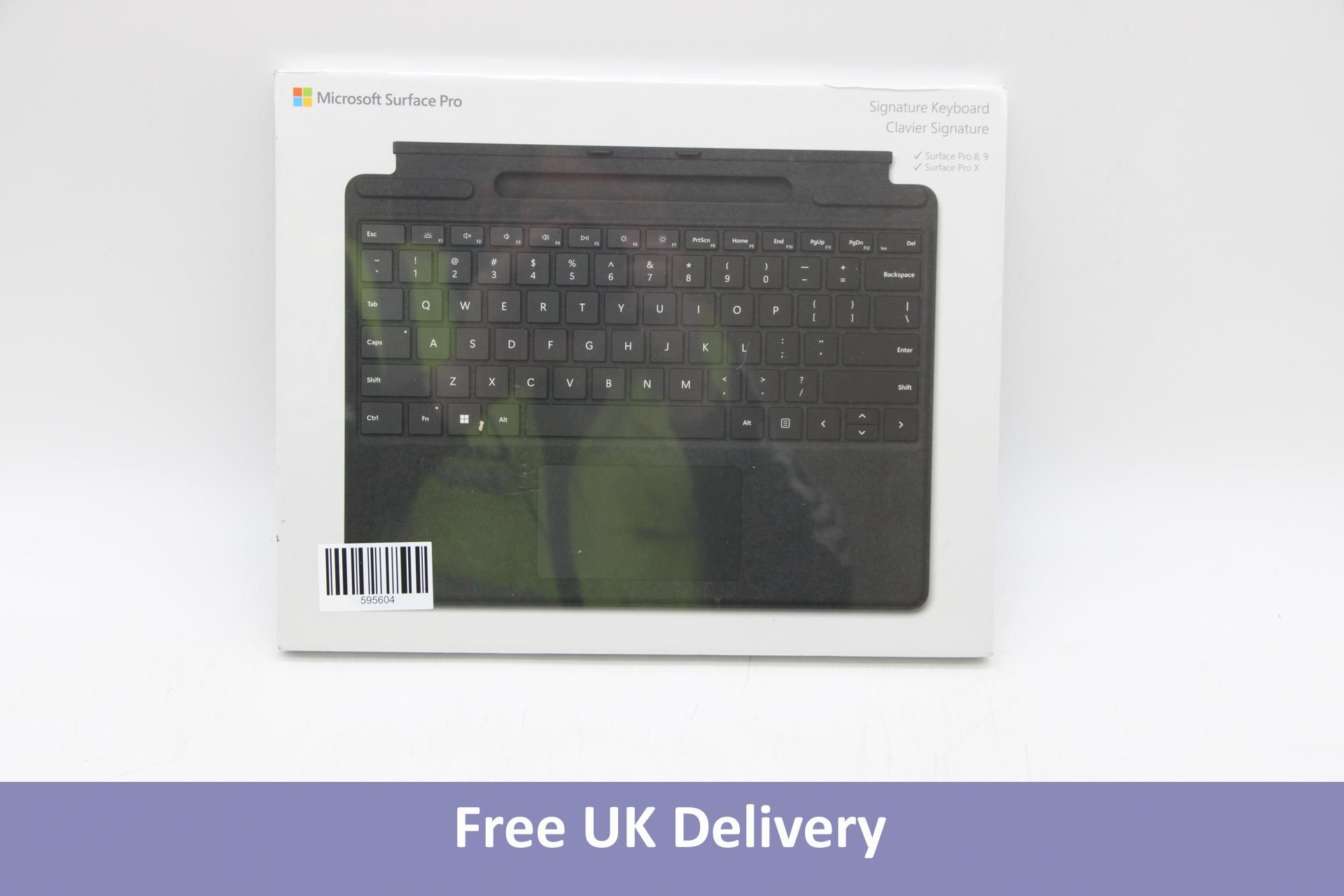 Microsoft Surface Pro Signature Keyboard, Model 1864, Black. Box damaged