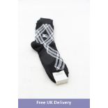 Burberry Check Cotton Blend Socks Set, Black/White, Size L, 3 in Pack