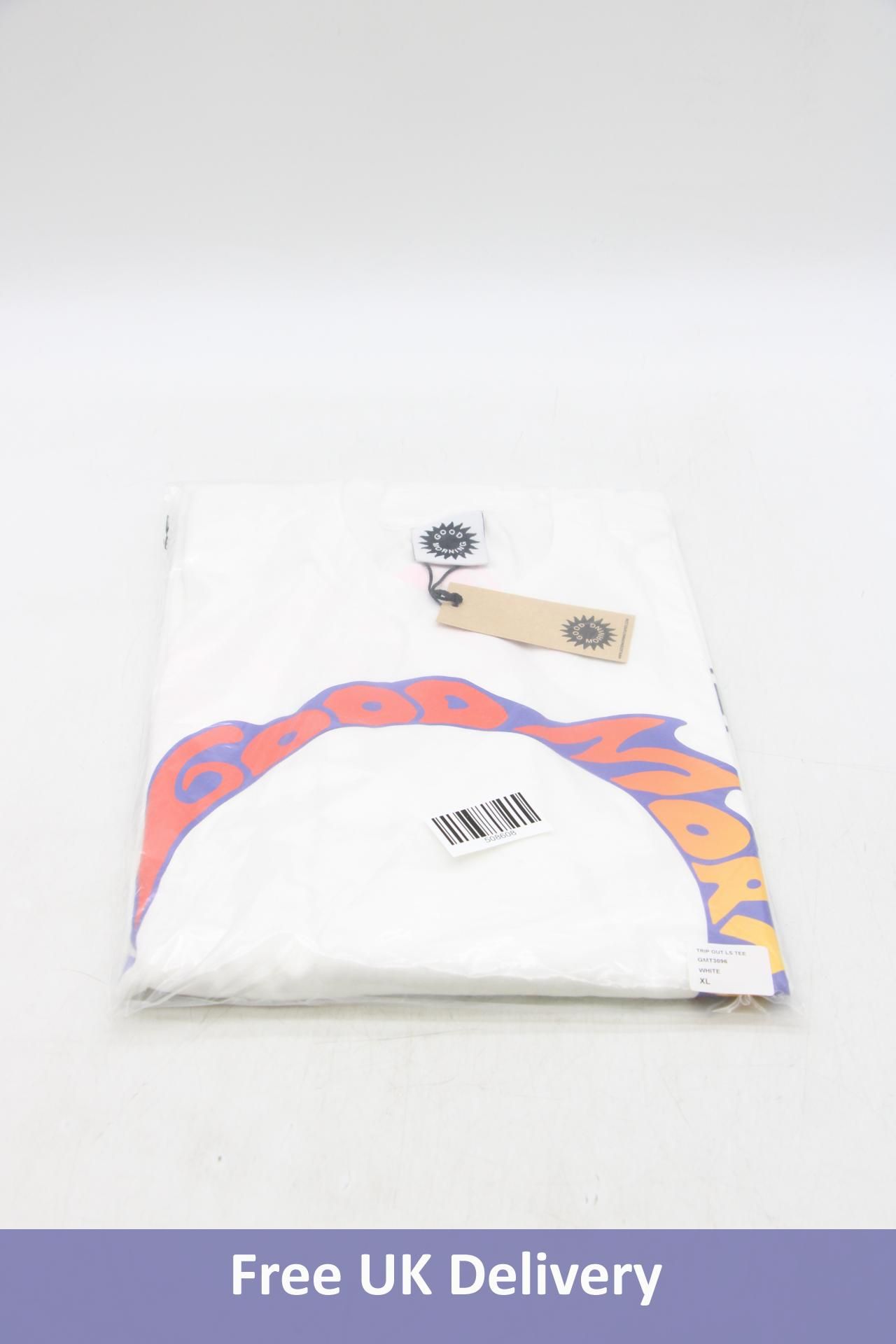 Good Morning Trip Out Long Sleeve T-Shirt, White, Size L