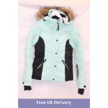 Superdry Ski Jacket Snow Luxe Puffer, Light Blue, UK Size S