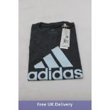 Two Adidas Unisex Graphic Logo T-Shirts, Grey, UK Size S