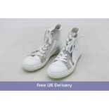 Gabor Womens Bulner High Top Suede Trainers, White/Light Grey, Size 6.5, No Box