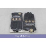 Five Pairs of iN Style Genuine Leather Unisex Touchscreen Gloves, Black, Size M-L