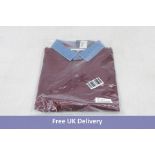 Baileys Denim Collar Solid Pique Polo Shirt, Burgundy, Size 3XL