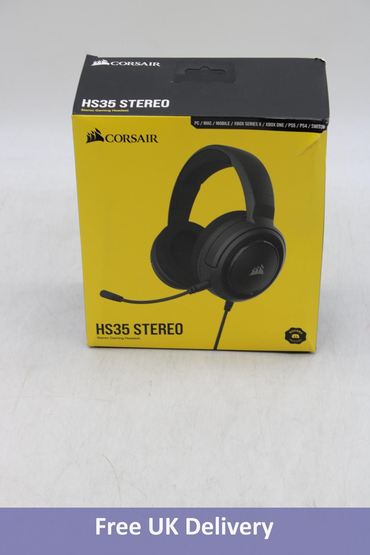 Corsair HS35 Stereo Gaming Headset, Black. Box damaged