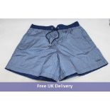 Two Pairs of Lanka Swim Shorts, Inner Mesh Lining, Twin Button Pockets, Steel Blue, XL