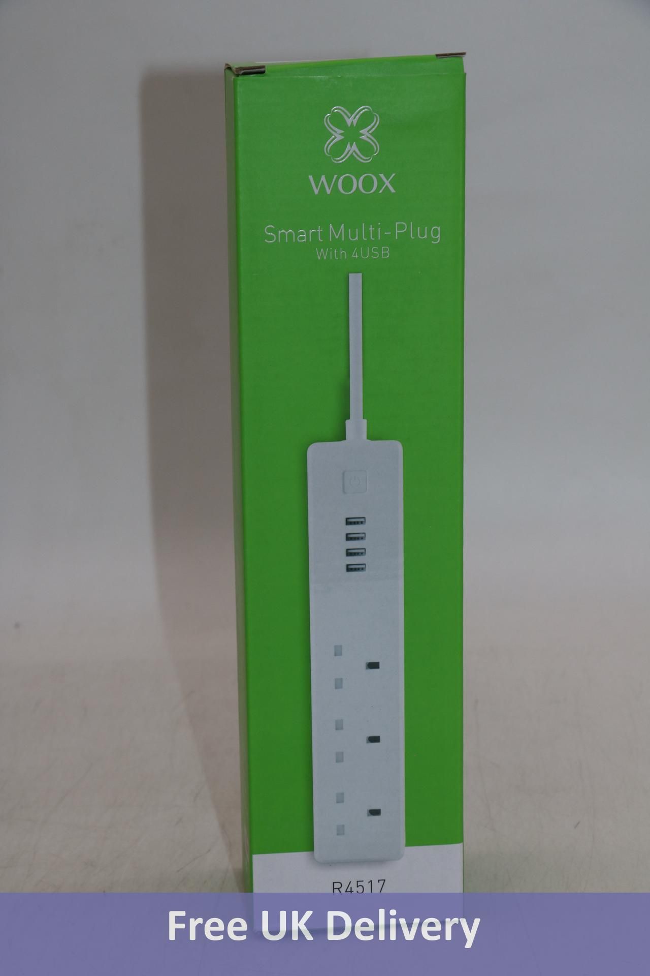 Sixteen Woox Smart Power Strip, Wi-Fi Extension Lead with Plug, 13A 3 AC, Outlets 4 USB Ports, White