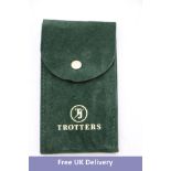 Approximately 360x TJ Trotters Logo Single Suede Watch Pouches, Dark Green/Gold