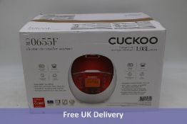 Cuckoo CR-0655F 6-Cup Uncooked Micom Rice Cooker/Warmer, Red/White, EU Plug