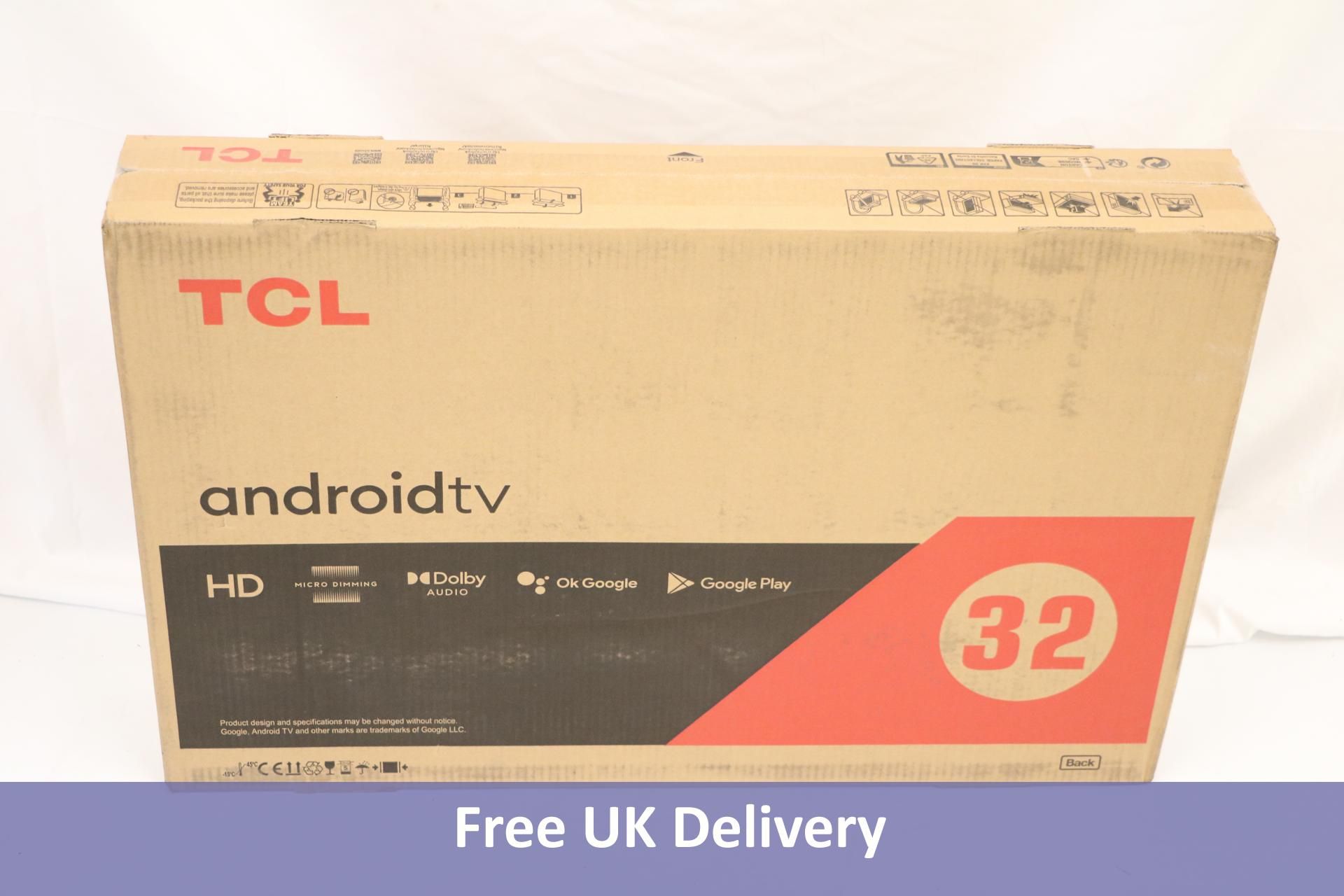 TCL 32S5209K 32-inch HD Smart Television with Android TV. Box damaged, not checked