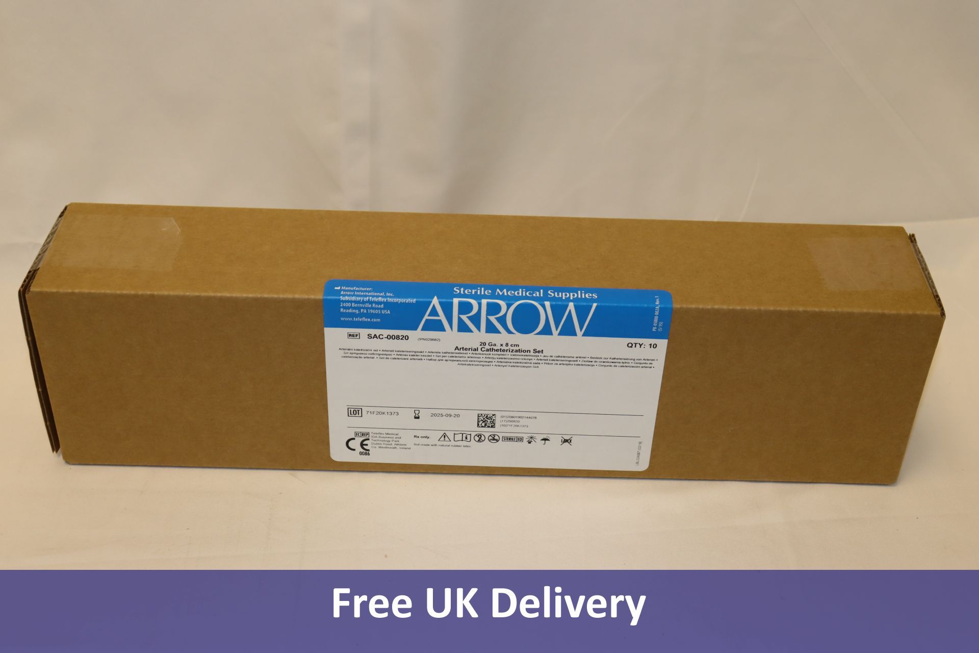 Two Arrow SAC-00820 Arterial Catheterization Sets, 10 per pack