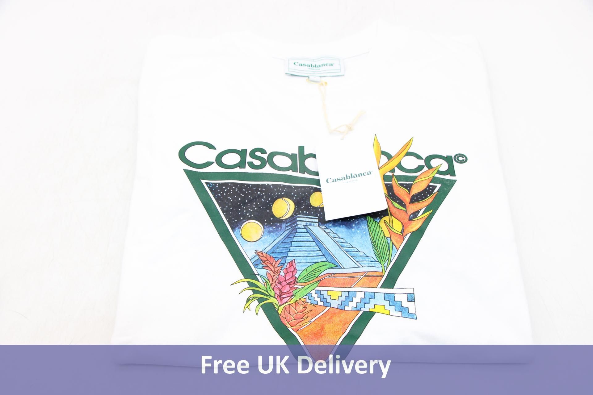 Casablanca Tennis Club Logo T-Shirt, White, Size M