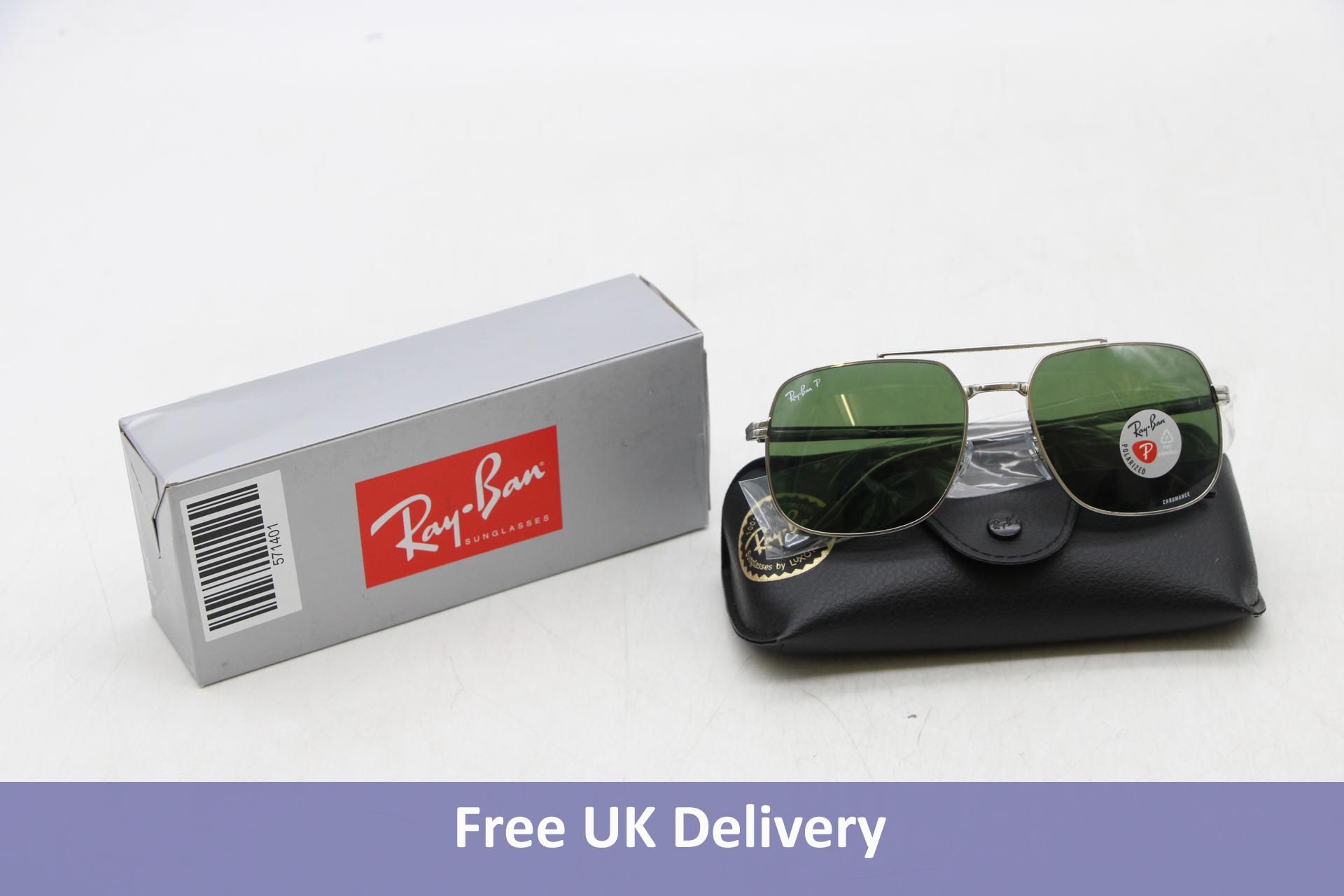 Ray-Ban RB3699, Frame Silver / Lens Dark green Polar