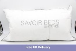 Savoir Beds 3 Chamber Pillow White Siberian Goose Down & Feather Luxury Pillow, White, Size 50x90cm