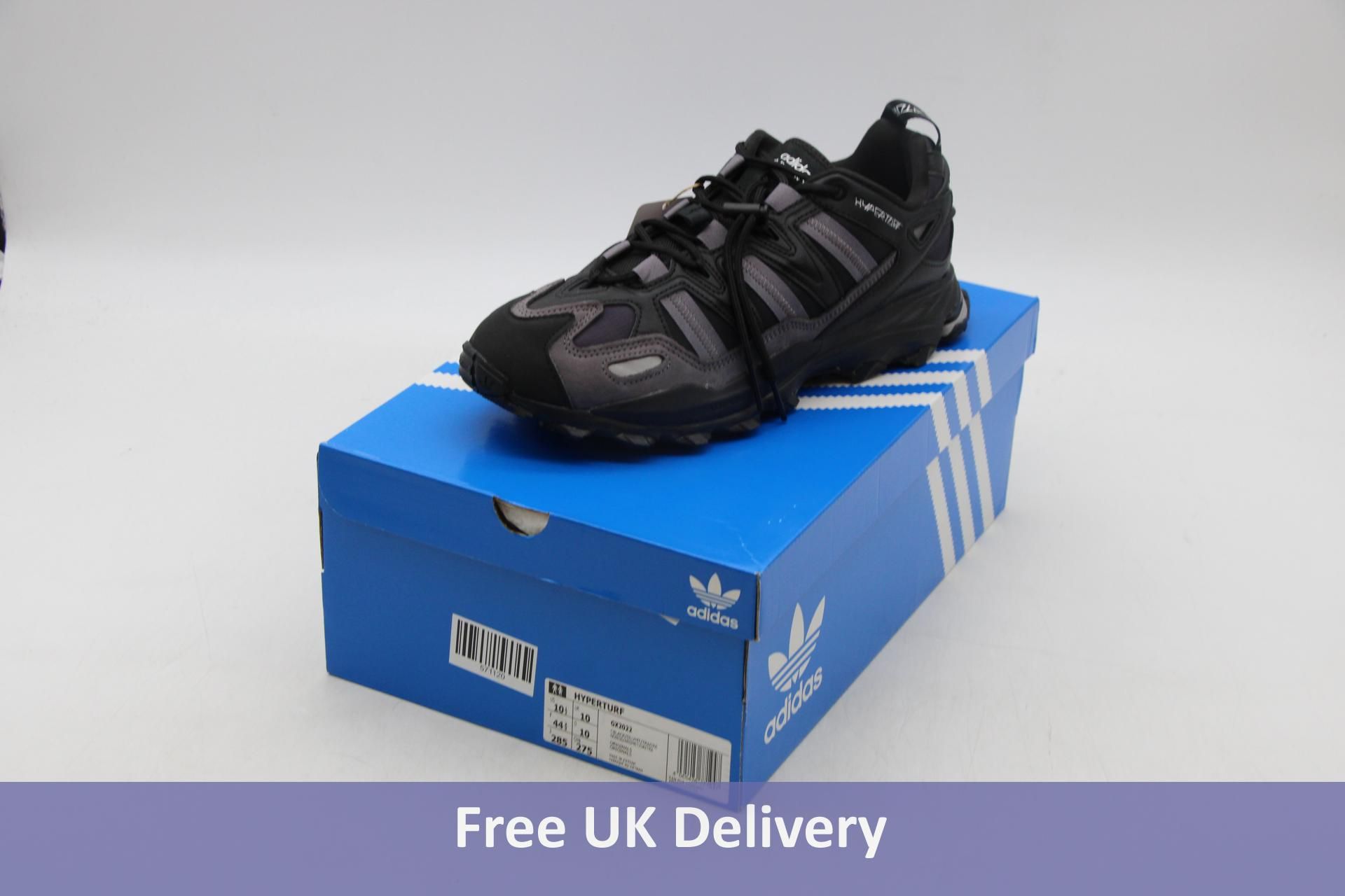 Adidas Hyperturf GX2022 Trainers, Black/Grey, UK 10