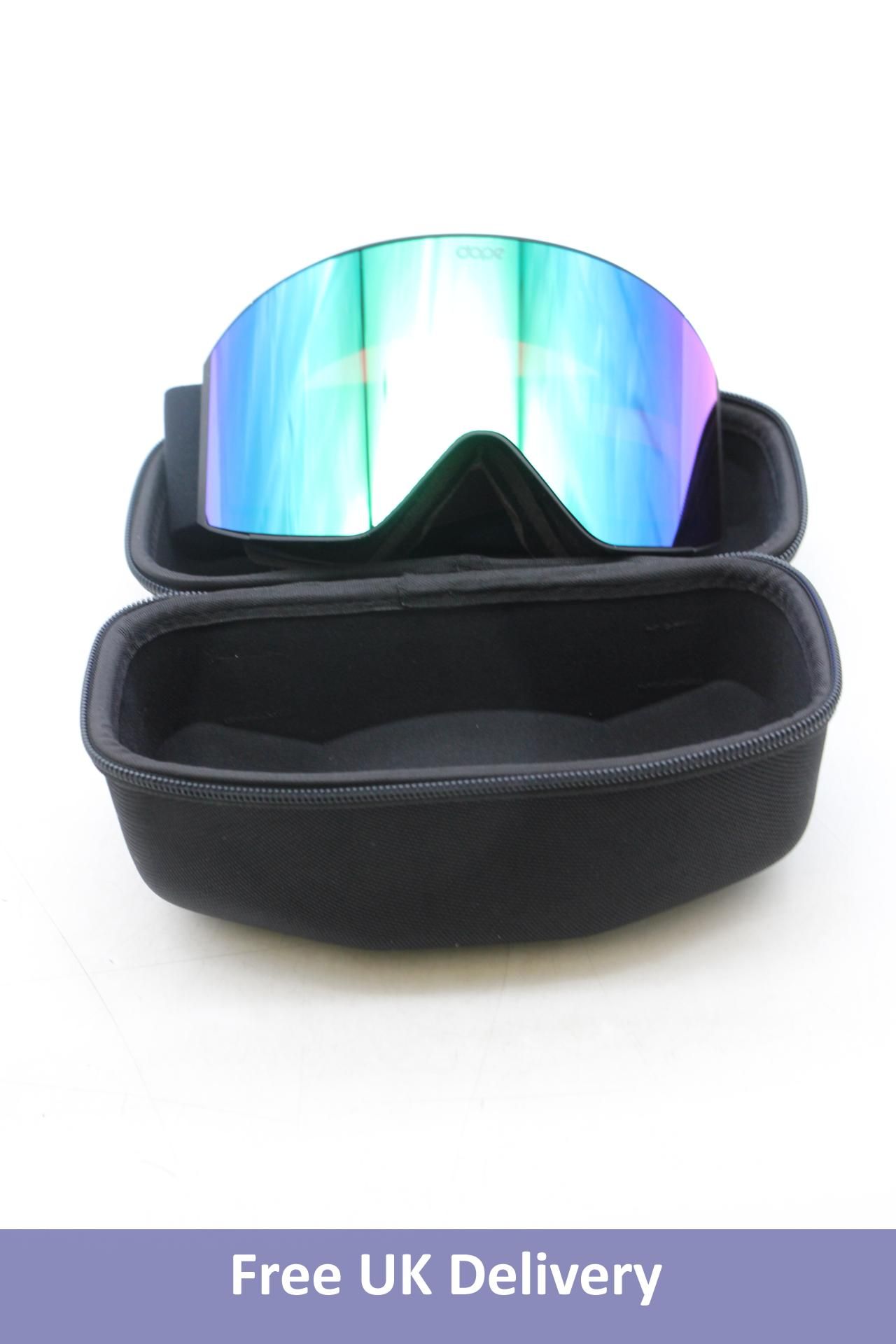 Dope Sight Ski Goggle, Black, Green Mirror, One Size