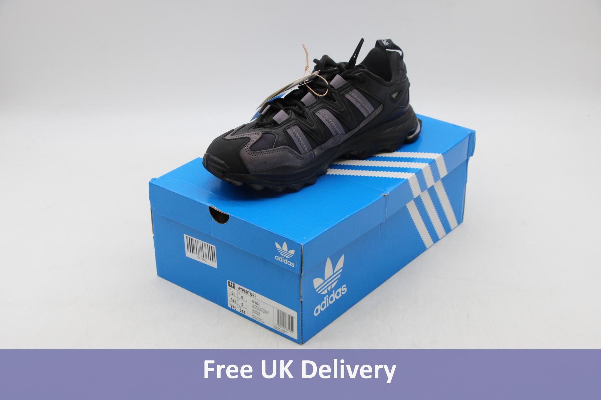 Adidas Hyperturf GX2022 Trainers, Black/Grey, UK 9