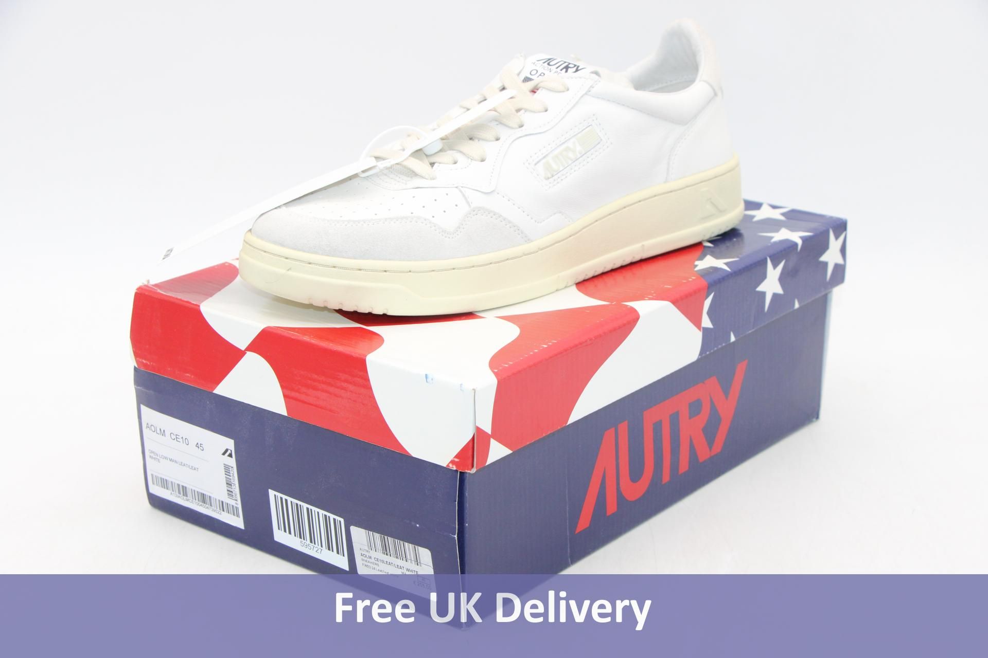 Autry Action Shoes Aolm CE10 Open Low Trainer, Off White, Size 45