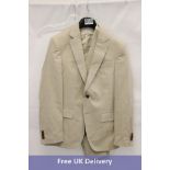 Hugo Boss Three-Piece Slim Fit Suit, Cream, Jacket Size 46, Trousers Size 23SR