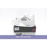 Nike Air Jordan 4 Retro Frozen Moments Trainers, Grey/White/Silver, Size UK 6.5