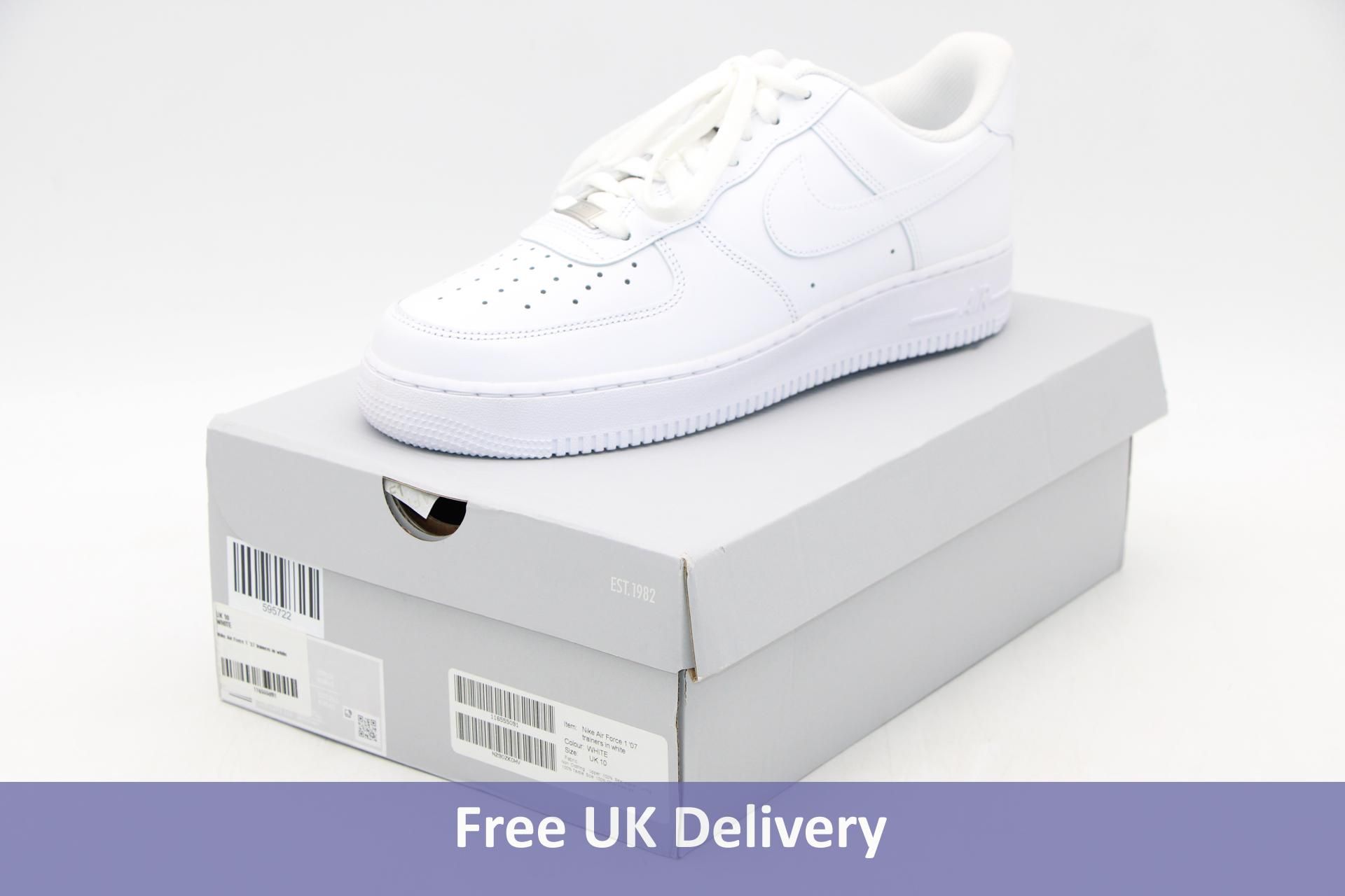 Nike Men's Air Force 1 '07 Trainers, White, UK 10