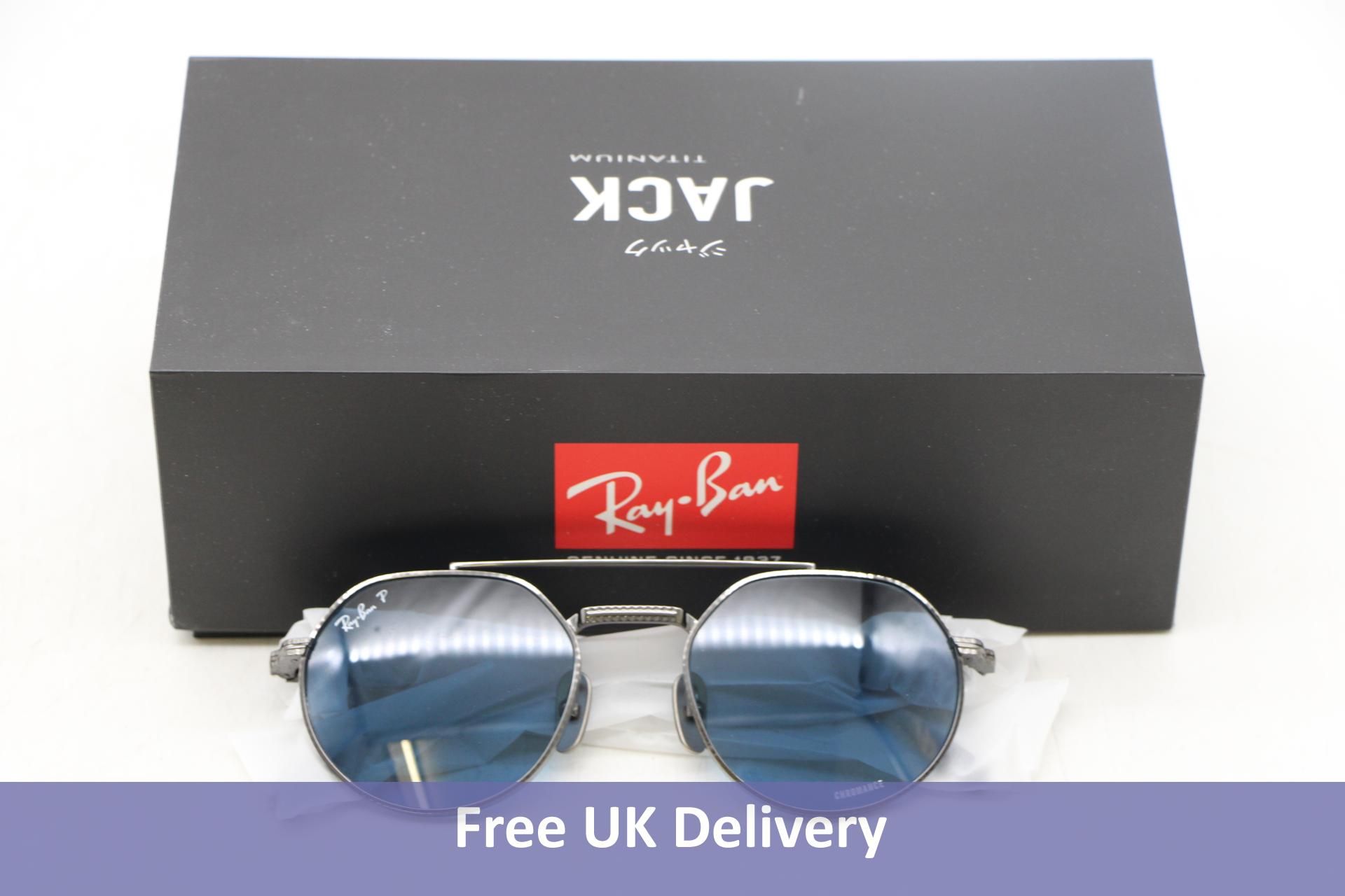 Ray-Ban Jack II Titanium Sunglasses, Gunmetal Silver/Polar Blue