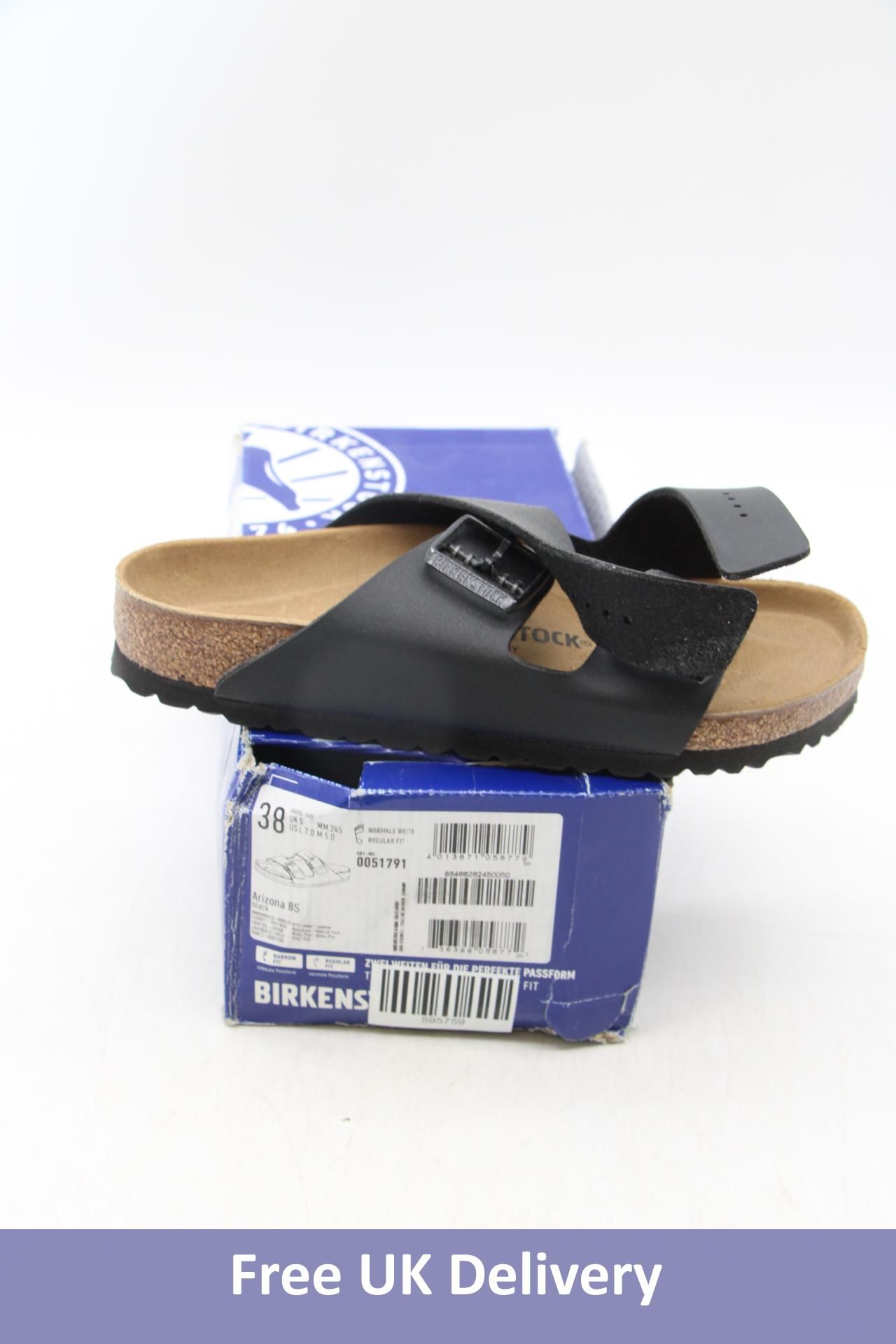 Birkenstock Arizona BS Sandals, Black, UK 5. Box damaged