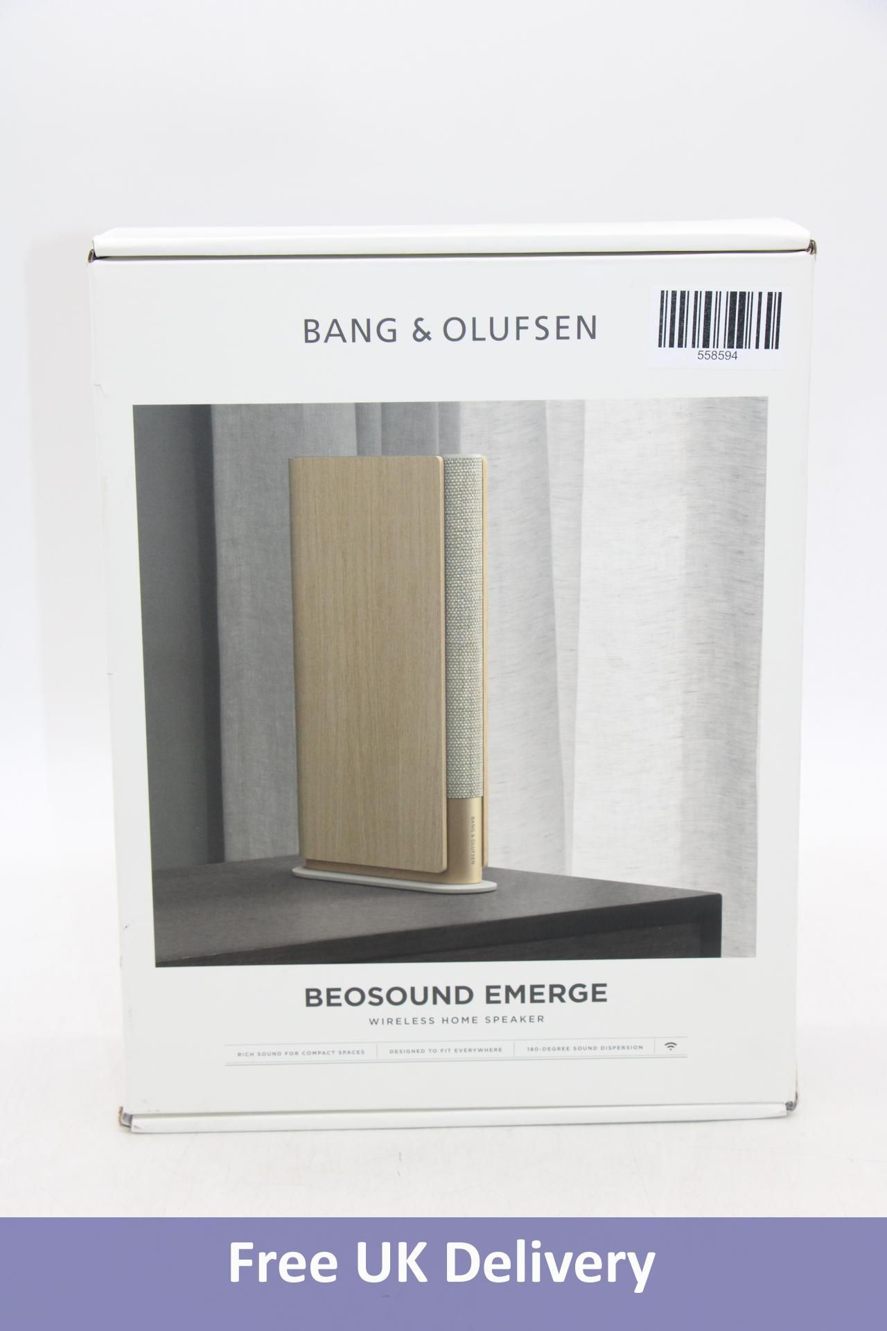Bang & Olufsen Compact Slim Bookshelf Home Speaker, Beige