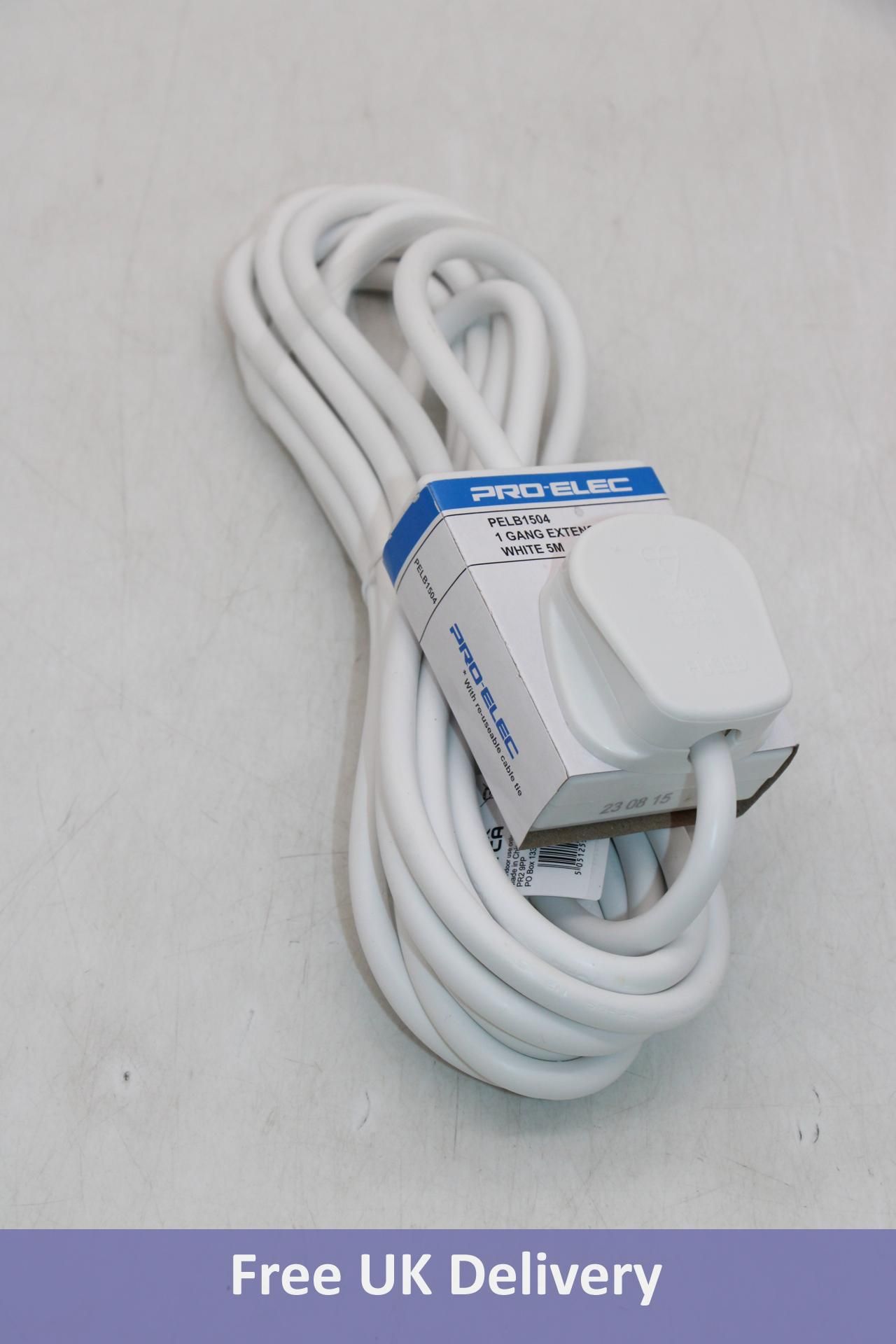 Five Pro Elec Extension Lead 1 Socket, 5 Metres, White