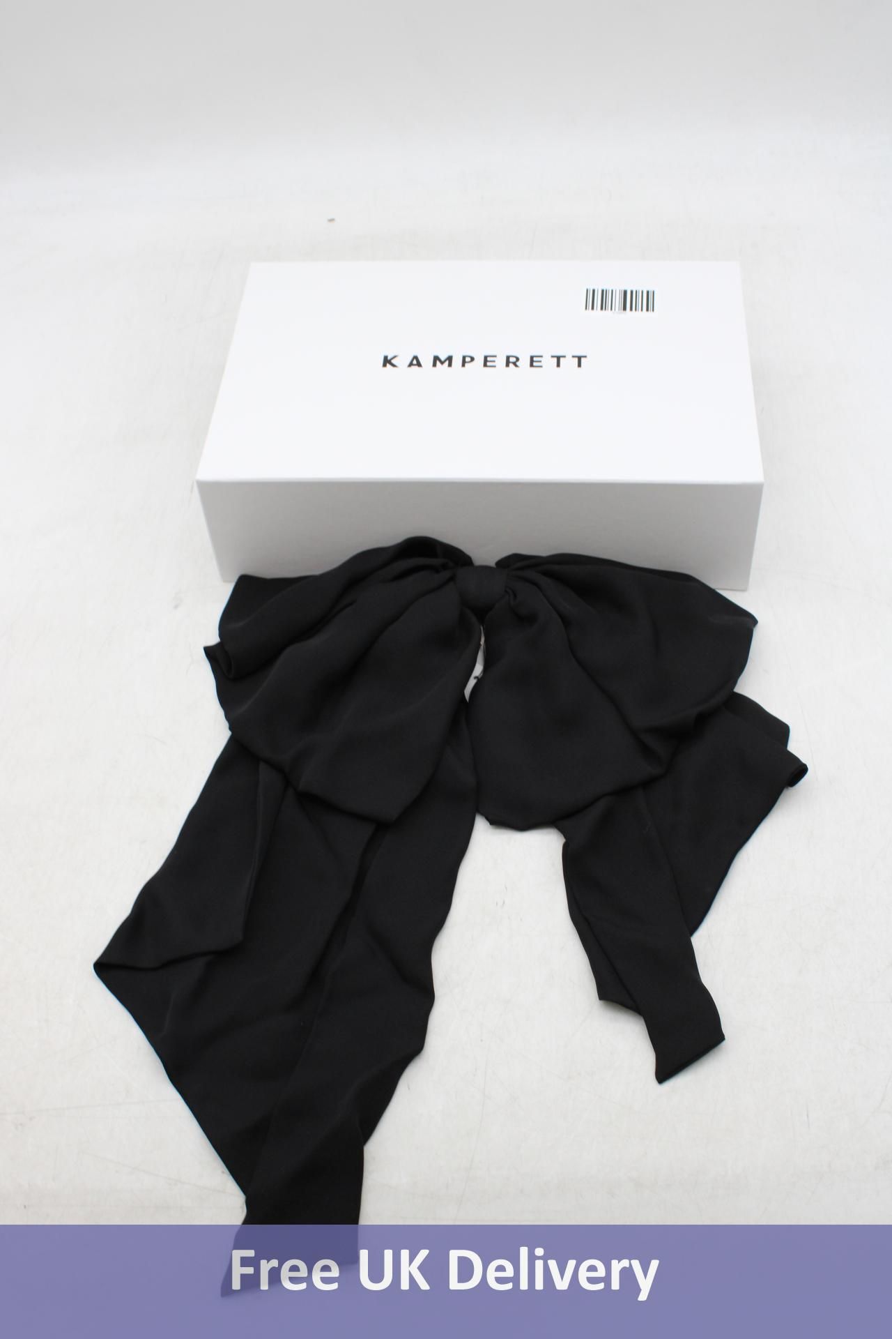 Kamperett Women's Classic Hair Bow Made of 100% Silk Crepe De Chine, Set on a Gold Comb