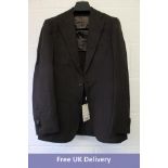 SuitSupply Wool Silk Linen Suit Jacket, Dark Brown, Size 48