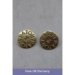 Patou Coin Earrings In Gold Plated Brass, No Box