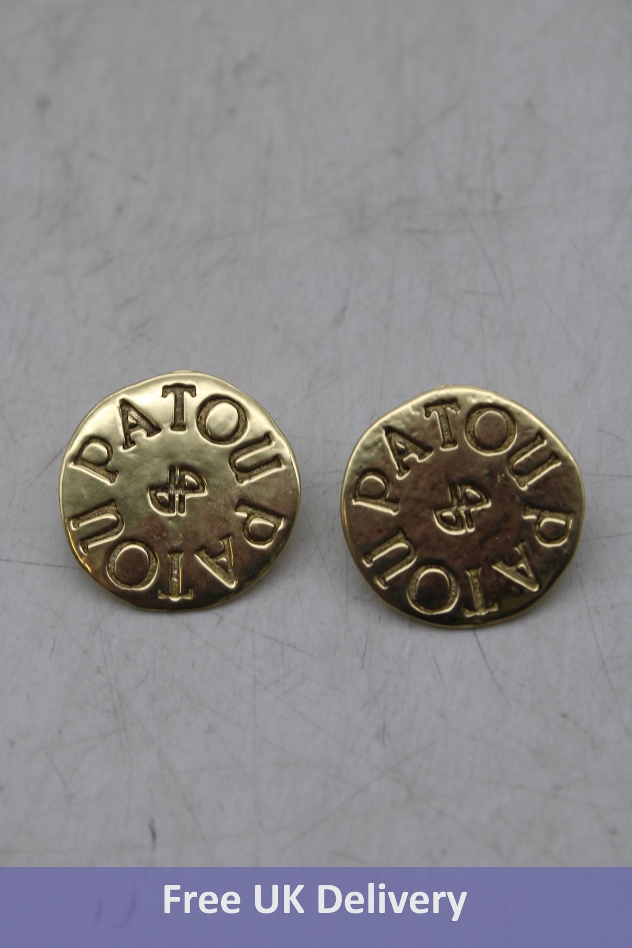 Patou Coin Earrings In Gold Plated Brass, No Box