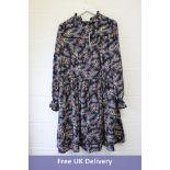 Me+Em Fall Bloom Print Swing Dress, Evening Navy, UK 14