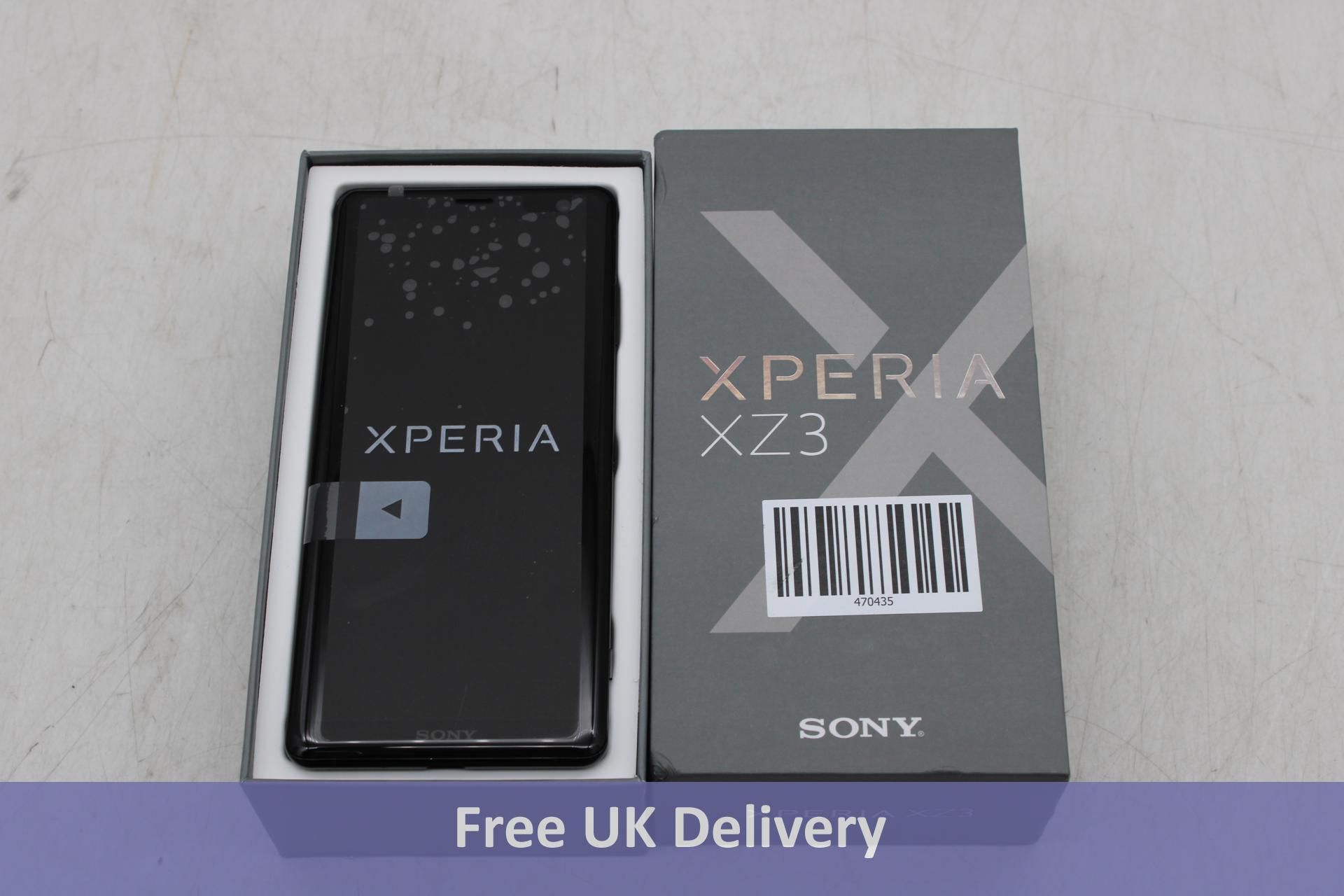 Sony Xperia XZ3 Mobile Phone, 64GB, Black, H9436. New, box opened. Box damaged. Checkmend clear, Ref