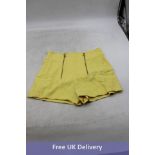 Patou Zipper Terry Cloth Shorts, Yellow, 38