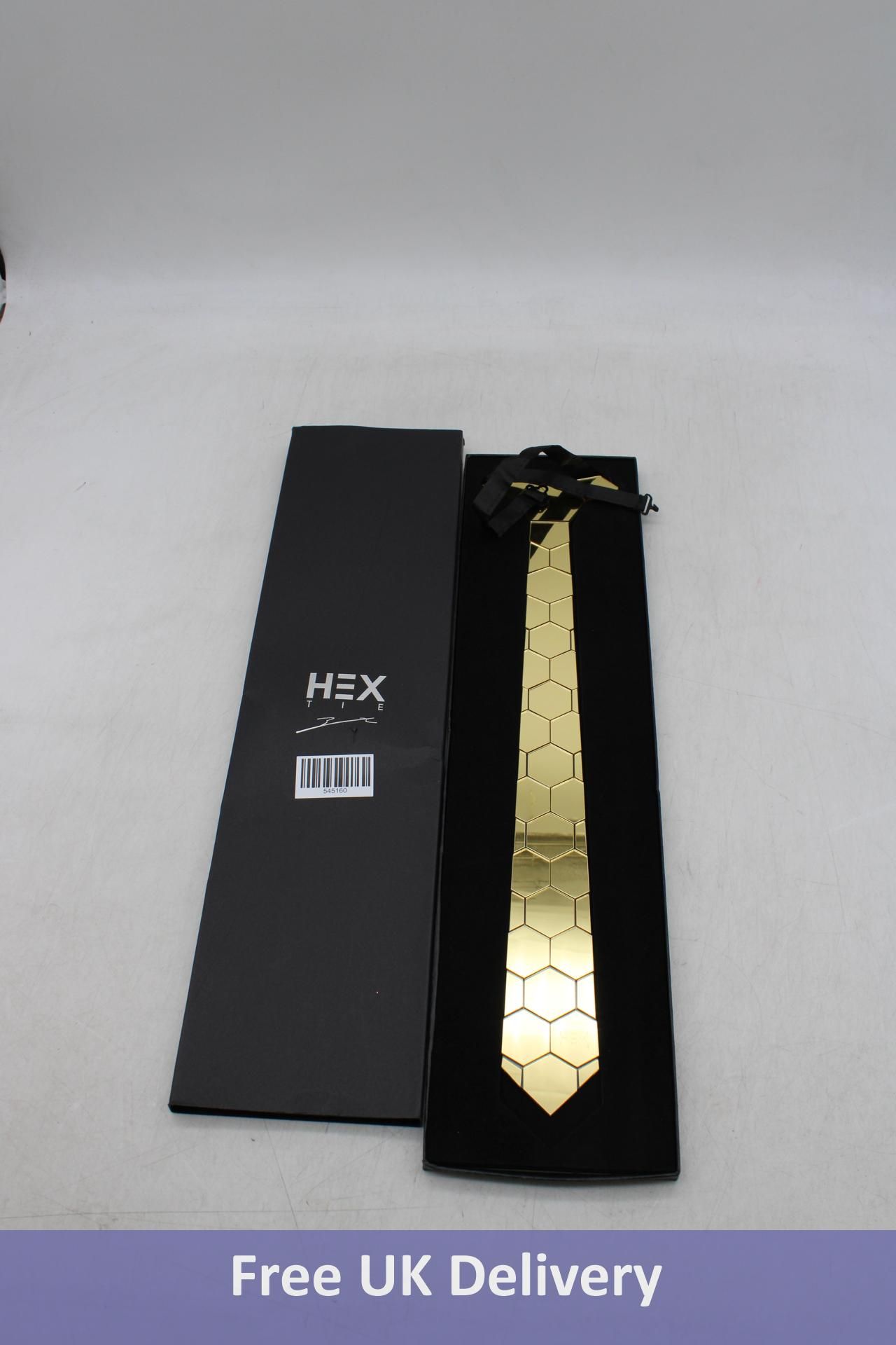 Hex Honycomb Tie, Gold/Silver