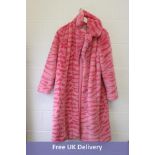 Girlfriend Material Kai Tiger Print Faux Fur Jacket, Pink, UK 14