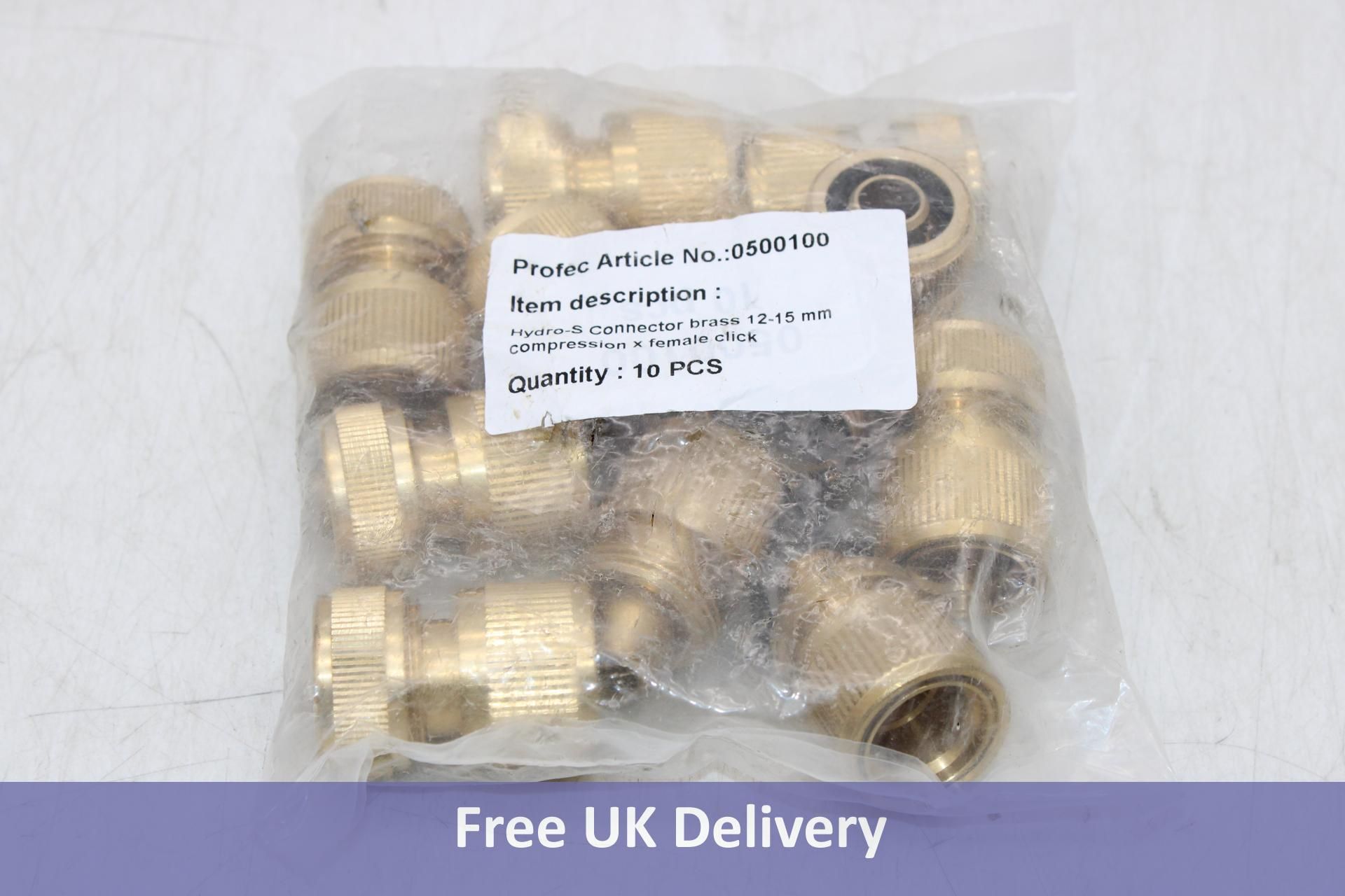 Sixty Hydro S Connectors, Brass, 12-15mm, Compression X Female Click