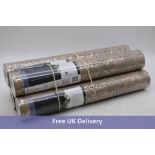 Four Rolls of Hohenberger Ares Burly Wood Wallpaper, Grey/Copper, All Batch No H03