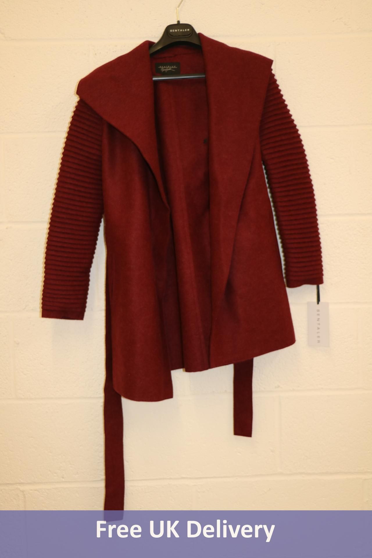 Sentaler Women's Mid Length Shawl Collar Wrap Coat, Baby Alpaca, UK S