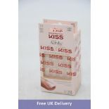 Thirty-six packs of KISS Salon Acrylic Nude Nails, Medium, 28 Nails Per Pack, Round Tip, Glue Includ