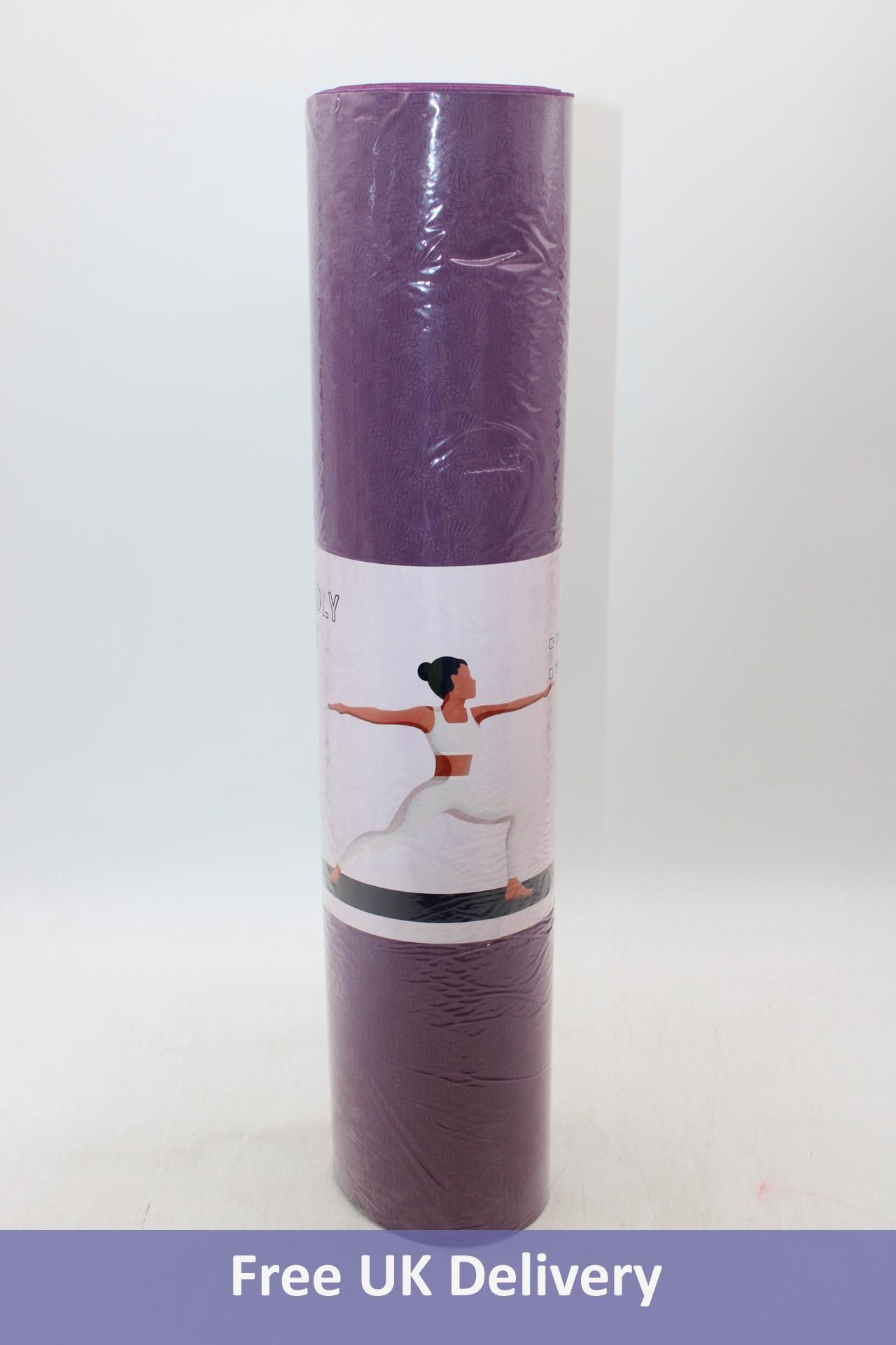 Nine Eco Friendly Yoga Mats, Purple/Pink, Length 183cm Width 61cm Thickness 6mm