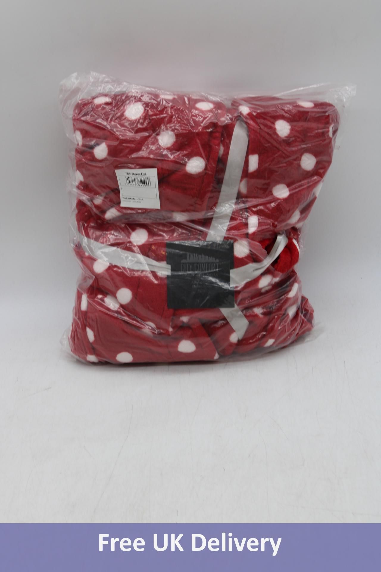 Four City Comfort Robe, Red/White Spots, Size L