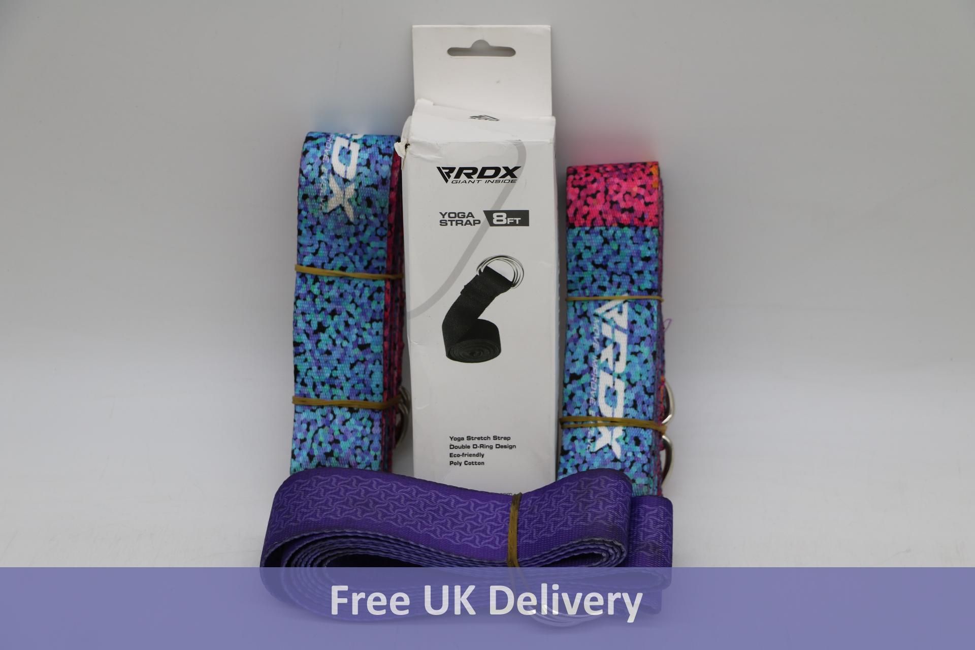 Nineteen RDX 8ft D-Ring Buckle Yoga Strap, Multi Colour.