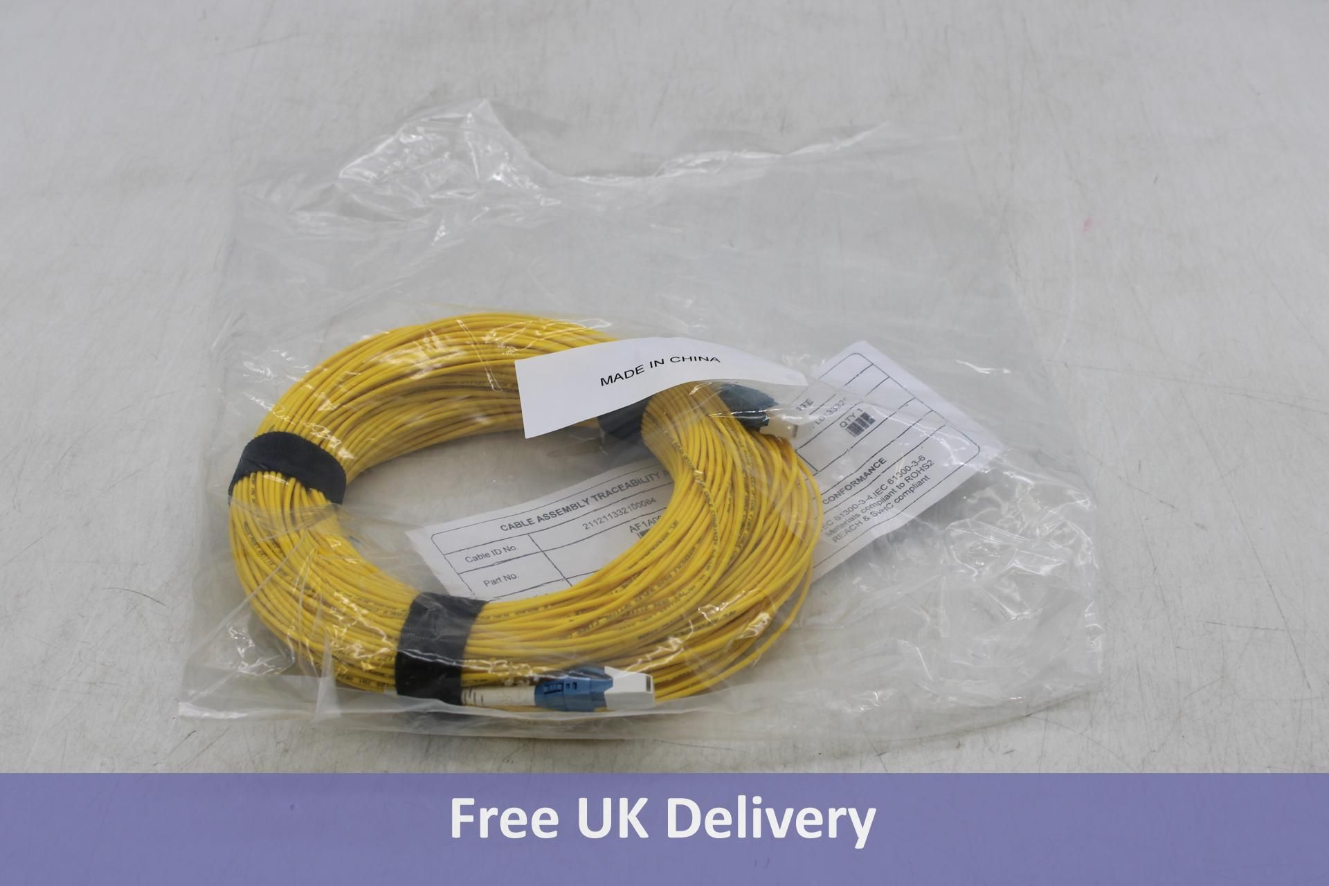 Ten 88-metre Fibre Optic Cables, Yellow