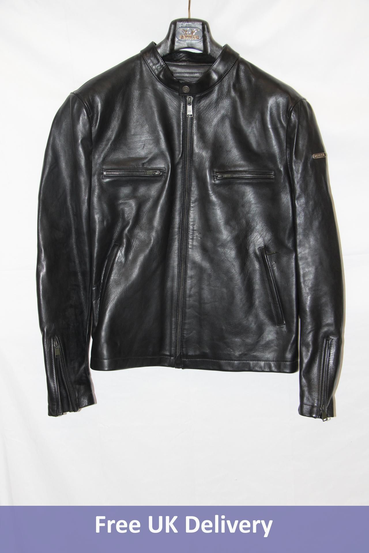 Rokker Commander Leather Jacket, Black, Size XL