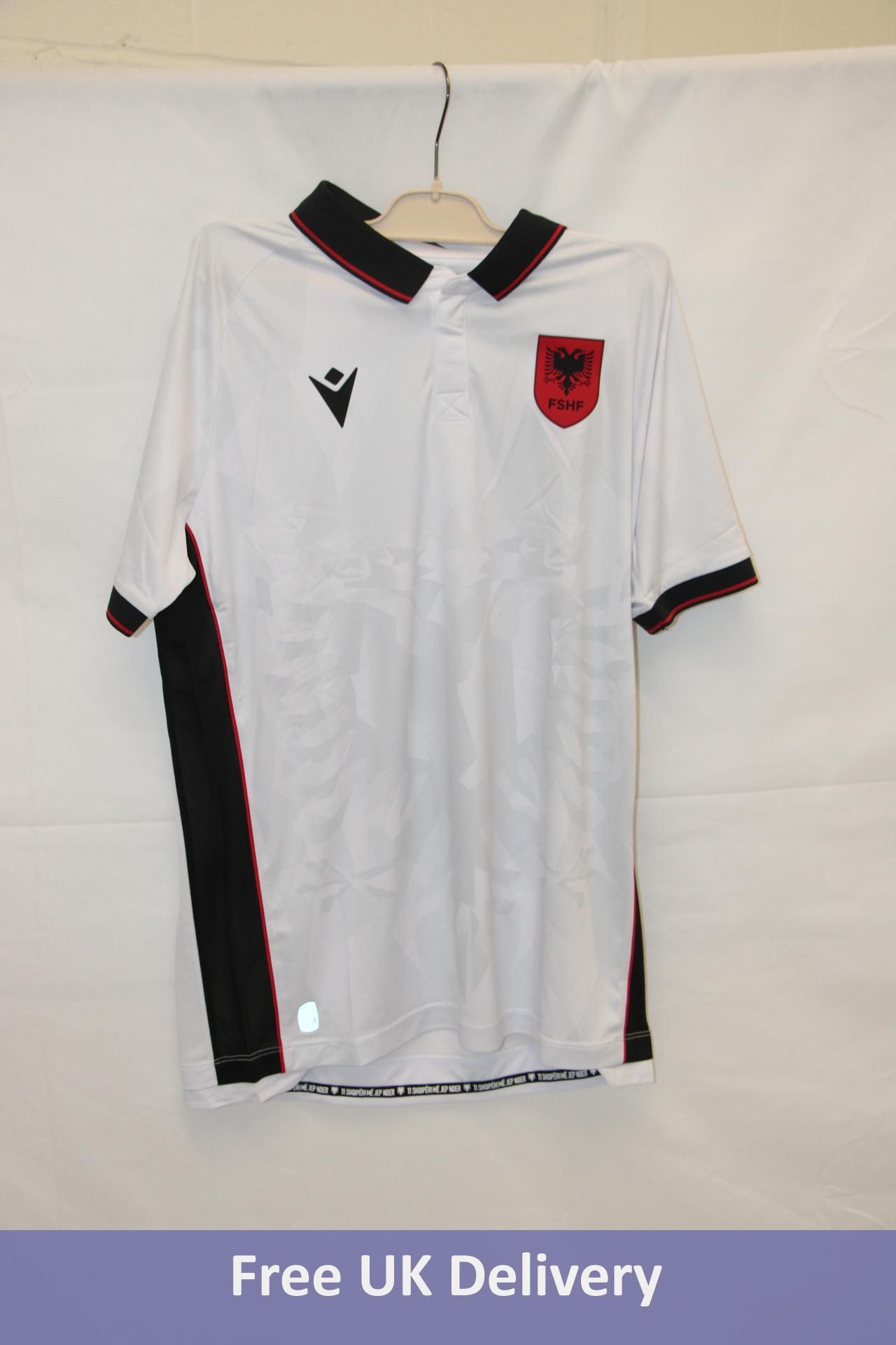 Albania Men's 2023-2024 Away Authentic Shirt, White, Size L